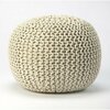 Homeroots 16 x 19 x 19 in. Cool Cream Woven Pouf Ottoman 388965